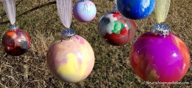 Swirl Paint Christmas Ornaments