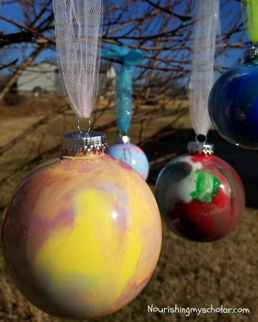 Swirl Paint Christmas Ornaments
