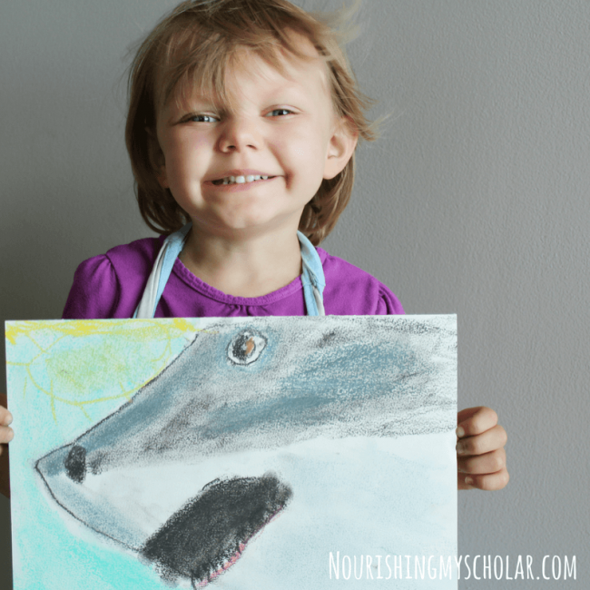 Shark Week Art for Kids with Chalk Pastels
