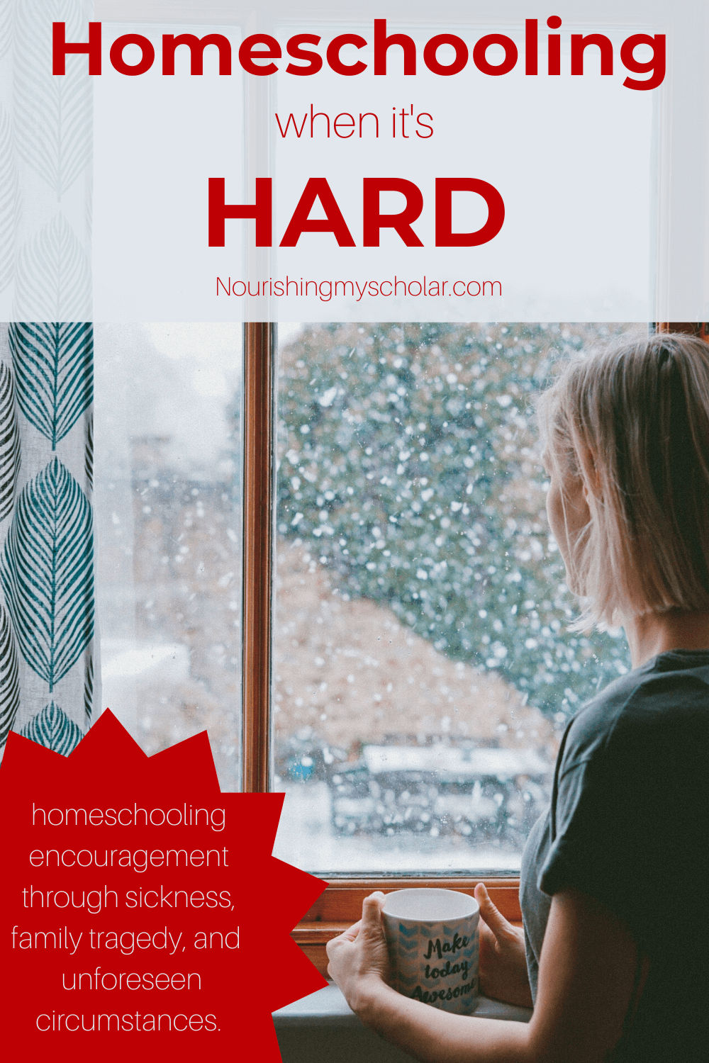 Homeschooling When it's Hard: The only way to approach hard homeschool days is to approach them one day at a time.  Try to stay present with your kiddos. Choose to connect with them every chance you get. #homeschool #homeschooling #homelearning #homeeducation #homeschoolmom #learningathome
