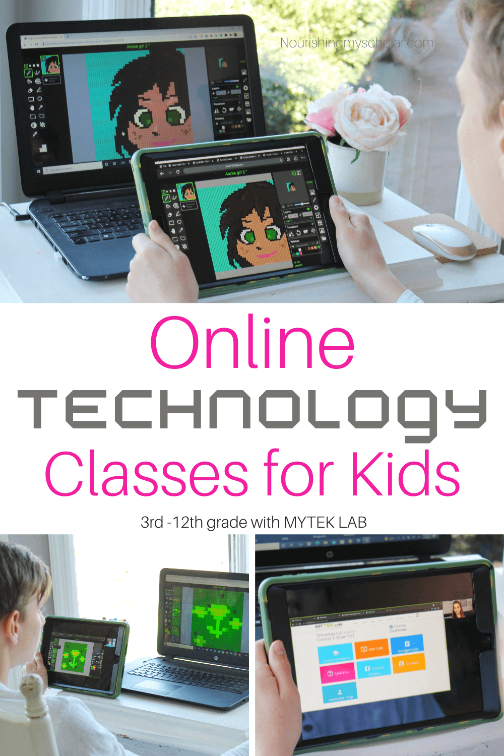 Online Technology Classes for Kids: With these online technology classes, your kids can learn computer pixel art, coding, programming, robotics, modeling, and computer fundamentals in live classes! #technologyforkids #onlinetechnologyforkids #MYTEKLAB #onlinetechnologyclasses