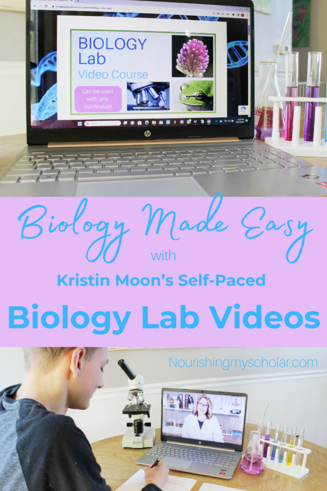 Biology Made Easy with Kristin Moon's Self-Paced Biology Video Labs: Self-paced biology video labs are the perfect addition to any high school biology curriculum! Your teen will love these easy-to-use videos by Dr. Kristin Moon. #homeschool #biologylab #highschool #science #KristinMoonScience